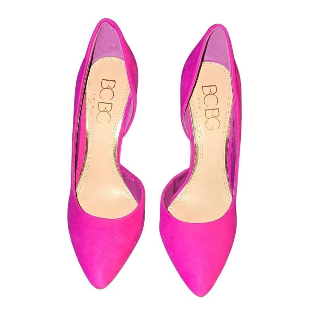 BCBG Paris JAZE 3" Magenta Fuschia Suede High Heel Pumps Shoes Size 8.5